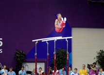 Azərbaycan gimnastı Oleq Stepko Avropa Oyunlarında paralel qollarda hərəkətlərdə qızıl medal qazandı. Bakı, Azərbaycan, 20 iyun 2015